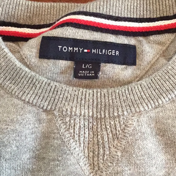 Tommy Hilfiger gray cotton sweater size large - Picture 2 of 7